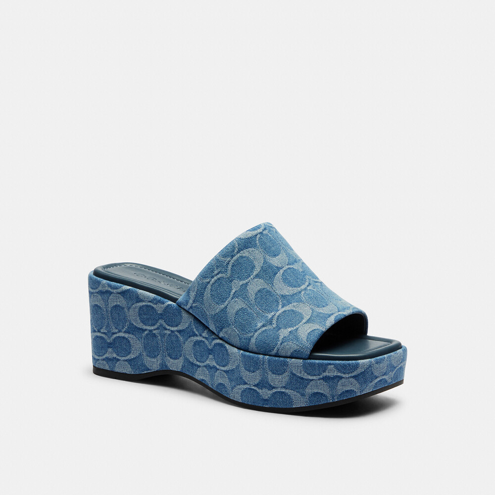 Coach Outlet Phoebe Platform Sandal In Signature Denim